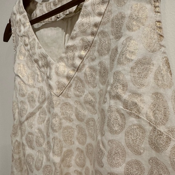 SAINT TROPEZ WEST Paisley‎ Linen Sleeveless Top - Picture 3 of 5